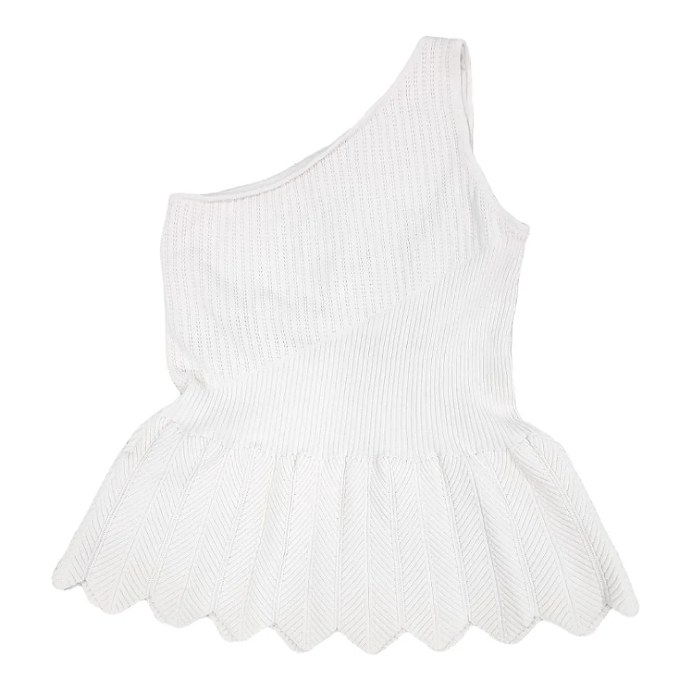 New York & Company White Sleeveless - Off the Shoulder Knit Top Size S - Picture 2 of 8
